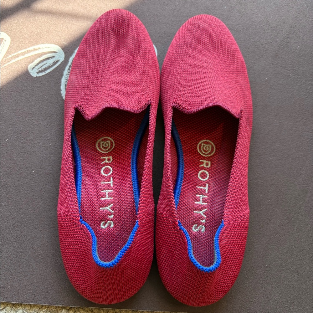 Rothy’s The Loafer – Red Knit – Women’s Size 7
